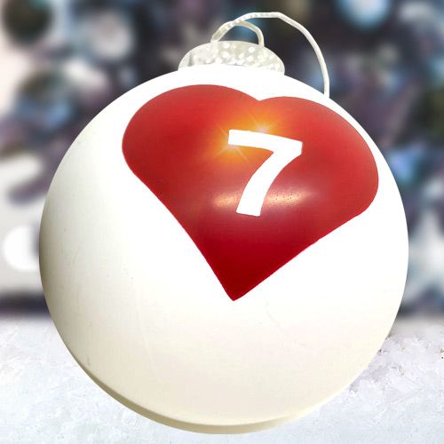Christmas Ornament - 7 of Hearts